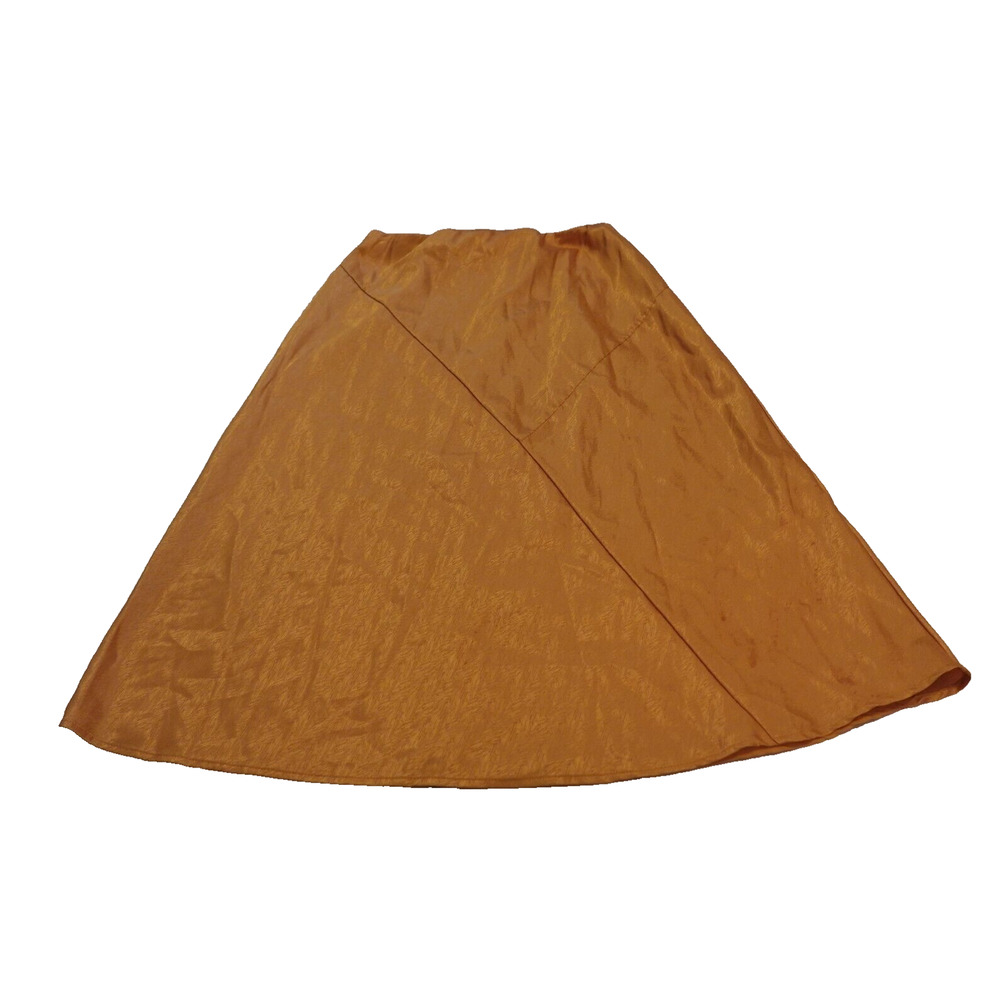 Nanette Lepore Gold Textured A-Line Skirt Women's Size‎ Medium Elastic Waist